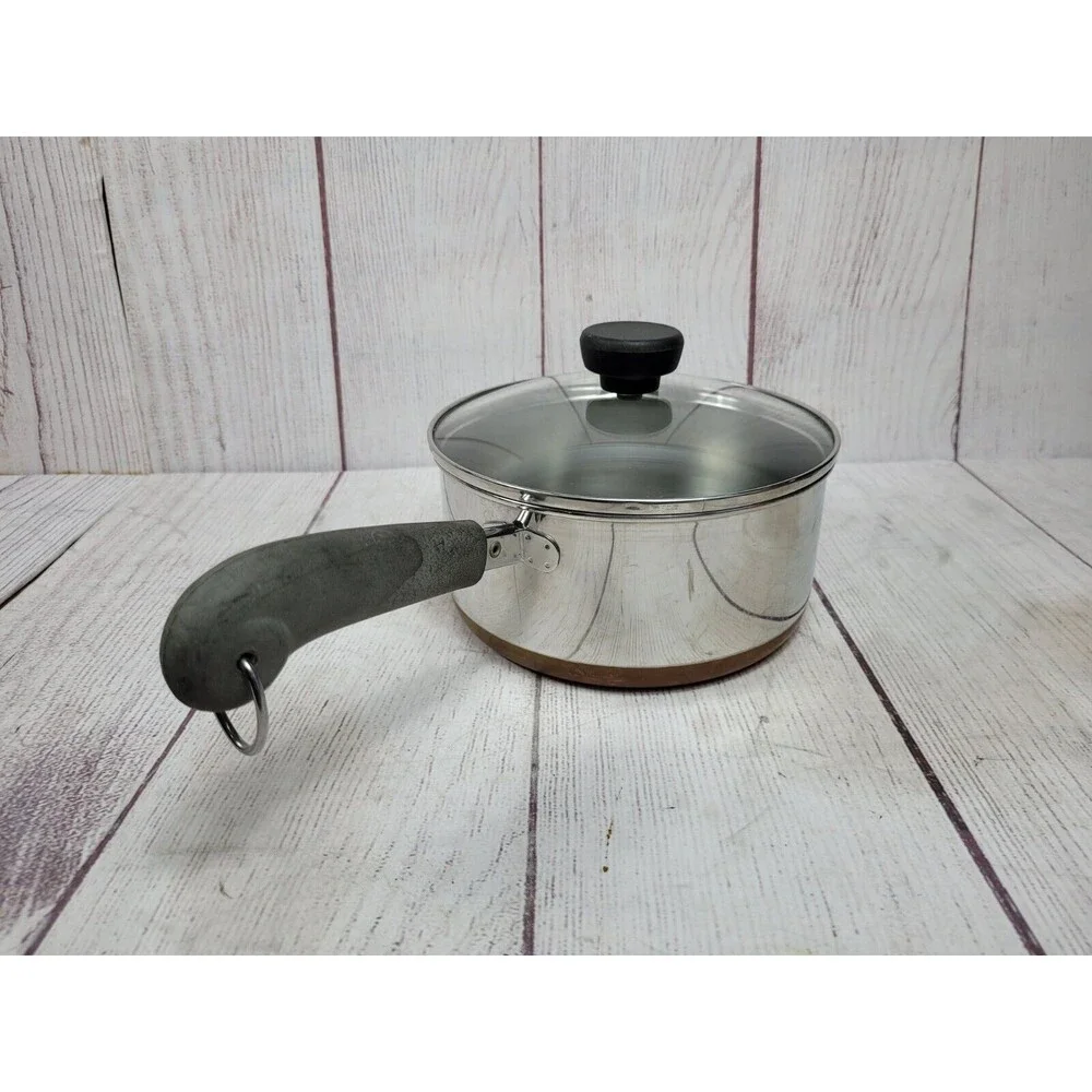 Revere Ware Vintage Copper Bottom Sauce Pan With Lid Free Shipping